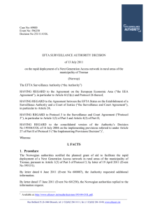 231/11/COL - EFTA Surveillance Authority