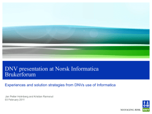 DNV presentation at Norsk Informatica Brukerforum