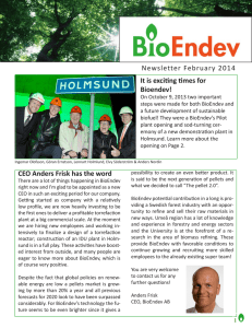 Newsletter February 2014 CEO Anders Frisk has the