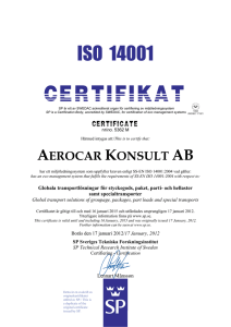 Tryck här för ISO 14001 Certifikat