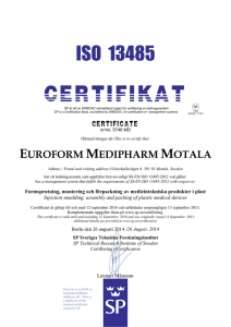 ISO 13485 Euroform Motala
