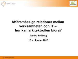 Affärsmässiga relationer mellan verksamheten och IT – hur kan