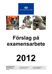 Förslag på examensarbete 2012