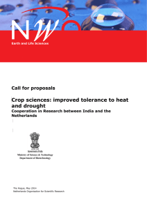 improved tolerance to heat and drought | call for proposals