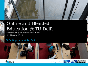 Presentation on Online and blended education @ Delft