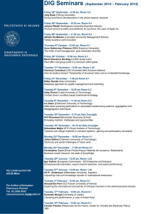 DIG Seminars (September 2014 – February 2015)