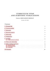 CURRICULUM VITAE AND SCIENTIFIC PUBLICATIONS