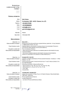 European Curriculum Vitae Format