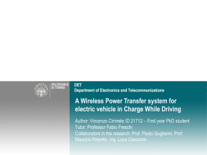 A Wireless Power Transfer system for electric vehicle in Charge