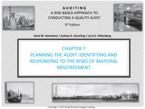 Chapter 7 Planning the Audit: Identifying and Responding to the