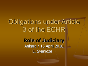 Obligations under Article 3 of the ECHR