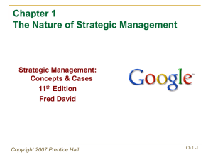 Chapter 1 The Nature of Strategic Management