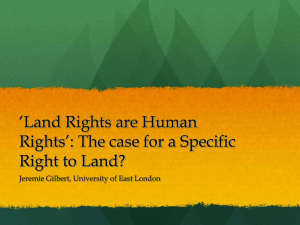Land Rights as Human Rights: The case for a Specific Right to Land