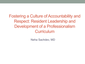 Fostering a Culture of Accountability and Respect: Resident