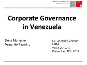 Corporate Governance in Venezuela