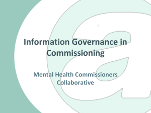 The use of information in commissioning