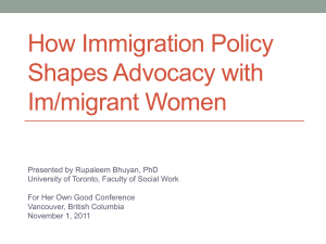 How Immigration Policy Shapes Advocacy with Im/Migrant Women