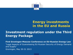 Energy investments in the EU and Russia Investment regulation