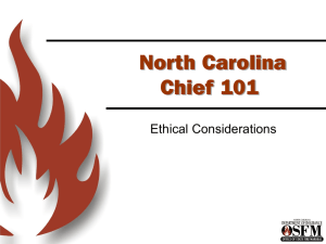 Chief 101 PPT Ethics - North Carolina Department of Insurance