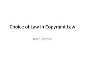 Choice of Law in Copyright Law