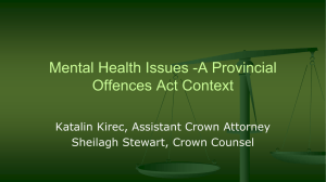 Mental Health & the Provincial Offences Act