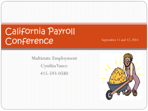 Multistate Employees - California Payroll Conference