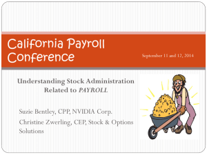 Workshop Session 4 - Understanding Stock Admin Related to Payroll