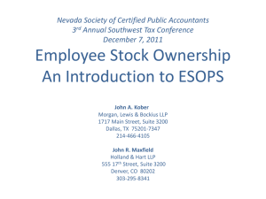 Employee Stock Ownership: An Introduction to