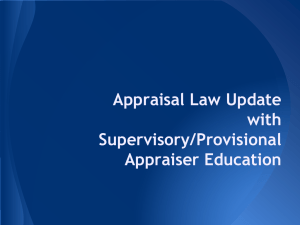Appraisal Law Update with Supervisory/Provisional Appraiser