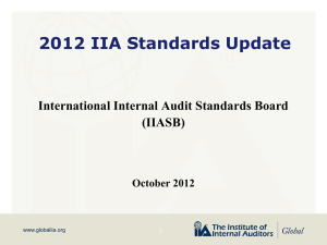 2012 IIA Standards Update - The Institute of Internal Auditors