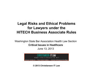Legal Risks and Ethical Problems for Lawyers under the HITECH