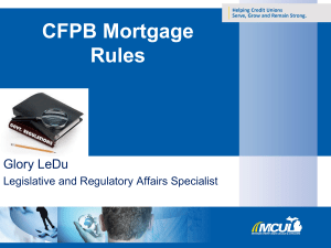 Mortgage Regulations- Capital Area Chapter Presentation