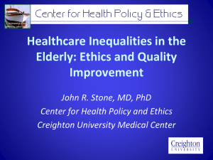 Healthcare Inequalities in the Elderly
