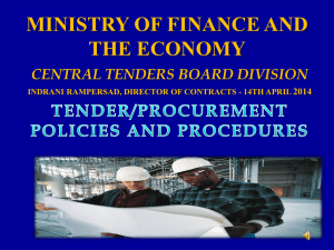 Steps in the Procurement Process - Ministry of Finance and the