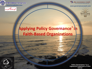 Applying Policy Governance® in Faith