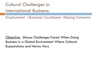 DII- Cultural Challenges in Intl` Business