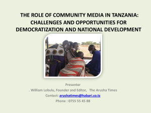 the role of community media in tanzania: challenges