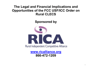 fcc icc/usf order - Rural Independent Competitive Alliance