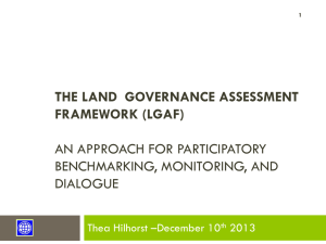 The land governance assessment framework (LGAF)