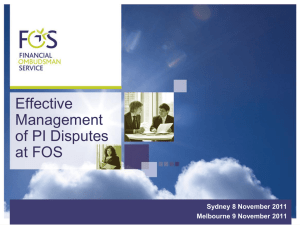 Effective Management of PI Disputes at FOS