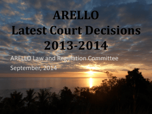 ARELLO ® Latest Course Decisions 2013-2014