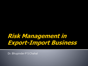 Risk Management in Export