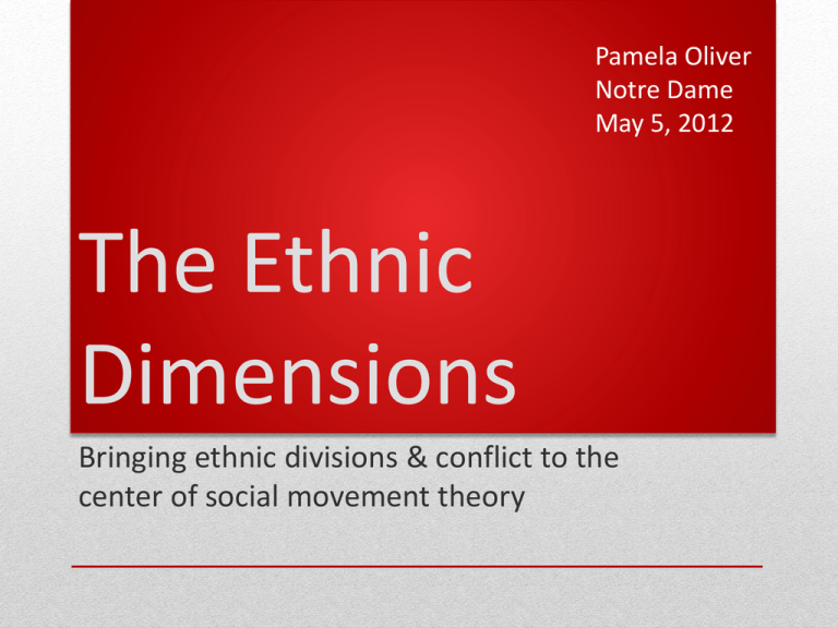 The Ethnic Dimension