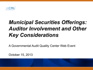 Municipal Securities Issues