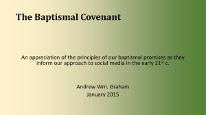 The Baptismal Covenant - Worship, Downtown (in Cobourg)