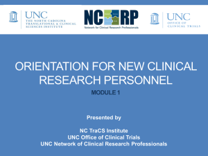 Module 1 - Network for Clinical Research Professionals