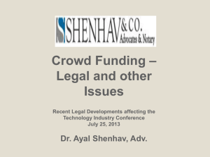 Crowd Funding – Legal and other Issues