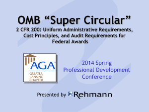 OMB "Super" Circular Updates - Lansing