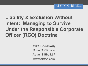 The Responsible Corporate Officer Doctrine