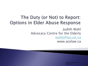 Legal Issues in respect to Elder Abuse